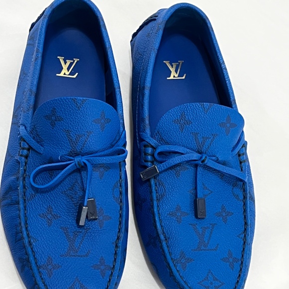 Louis Vuitton Blue Monogram Driver Moccasins Size UK 7.5/USA 8.5 - Picture 10 of 11